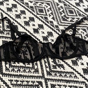 Black mesh Bondage bra